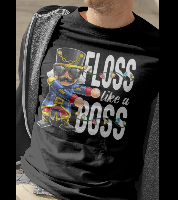 Floss Like A Boss Nutcracker With Christmas Lights T-Shirt