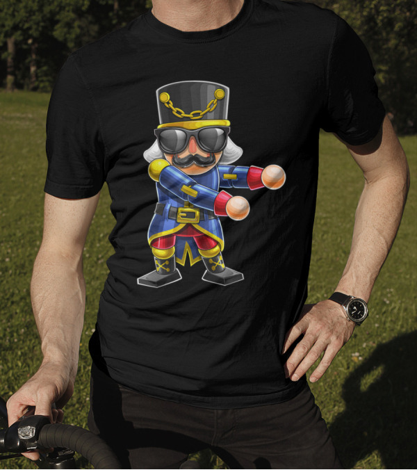 Nutcracker Floss Dance Christmas Character With Sunglasses T-Shirt