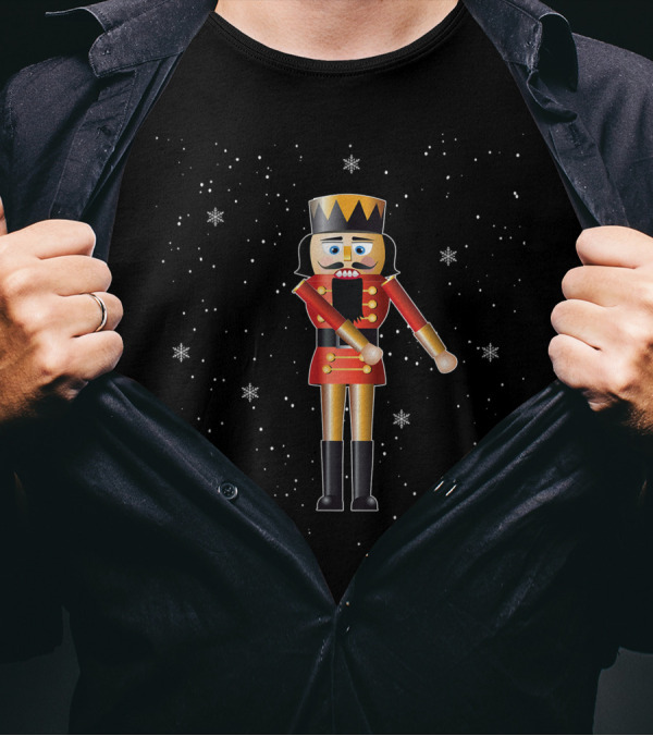 Flossing Nutcracker In Snowflake Wonderland T-Shirt