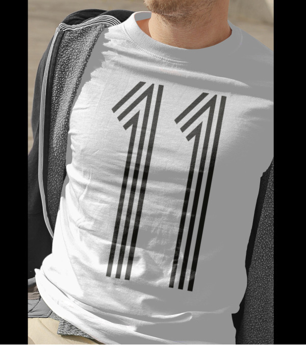 Retro Number Eleven Pinstripe Style For Baseball Sports Enthusiasts T-Shirt
