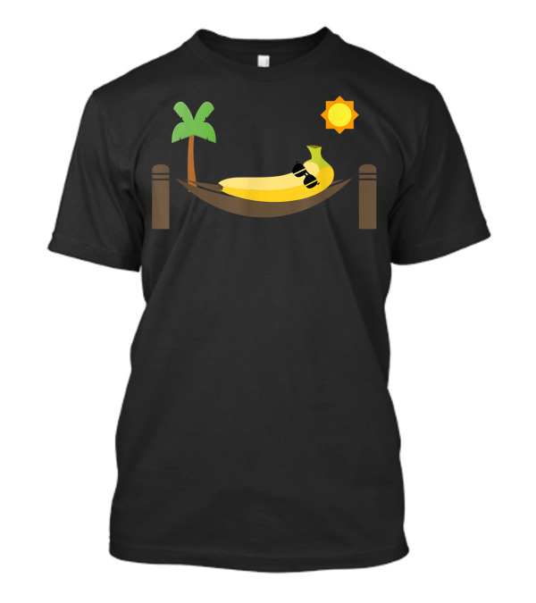 Banana Relaxing In Hammock Under Sun Punny Fruit T-Shirt