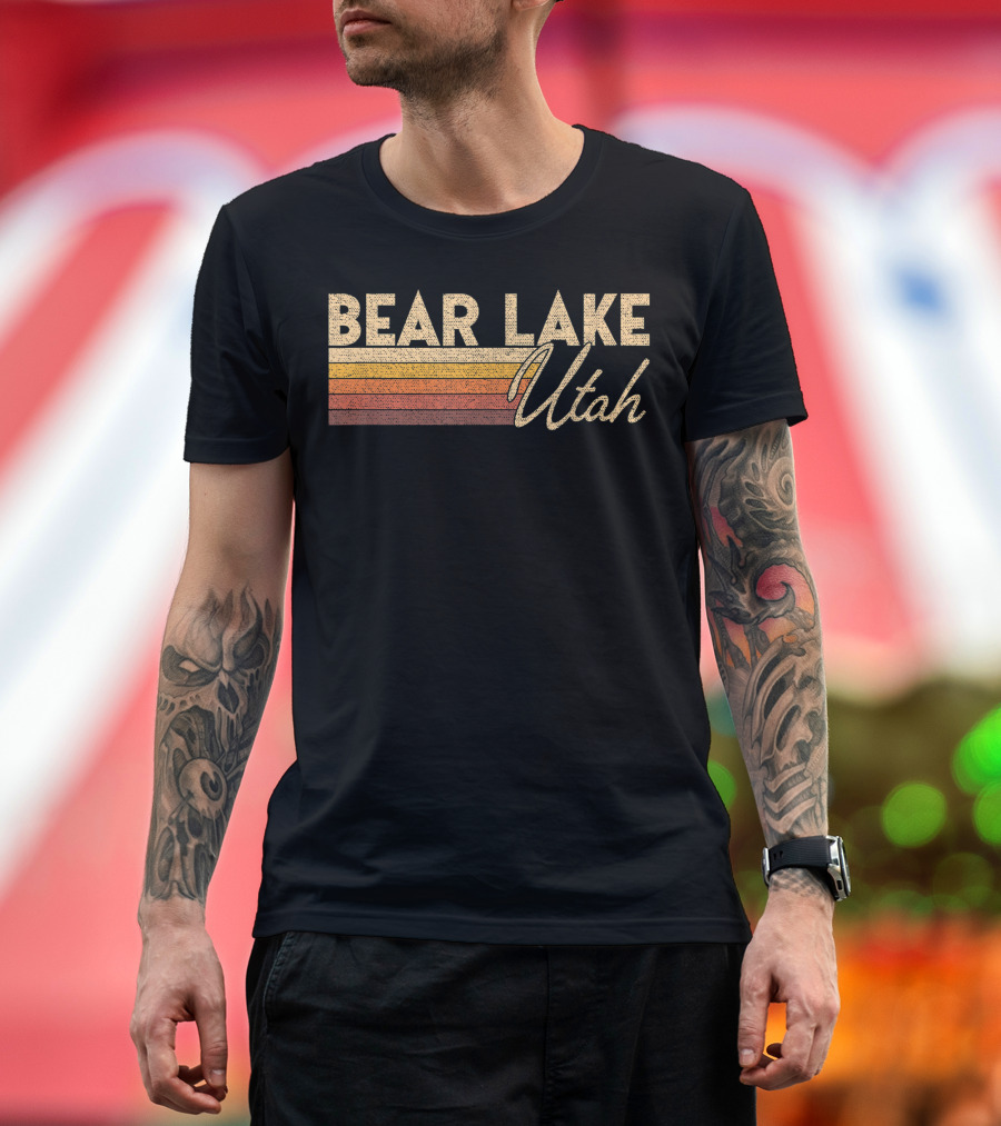 Bear Lake Utah Vintage Stripes T-Shirt