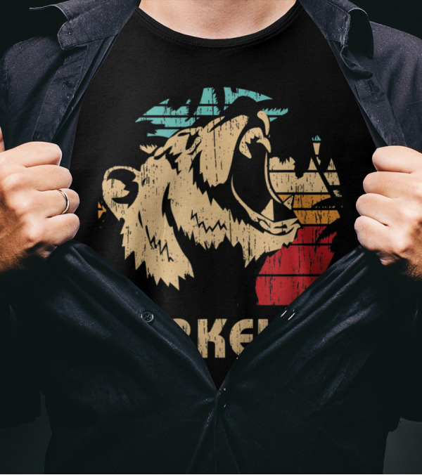 Berkeley Bear Roaring Vintage California Retro Sunset T-Shirt