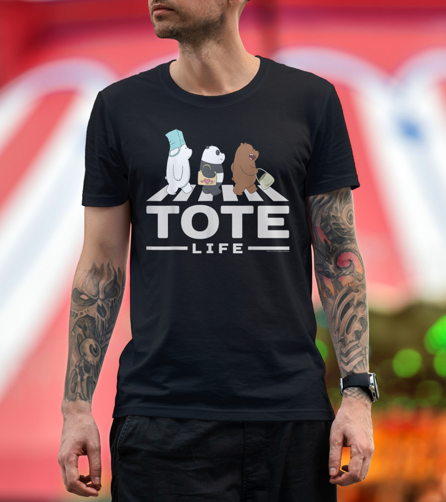 We Bare Bears Tote Life Abbey Road Crosswalk CN Cartoon Network T-Shirt