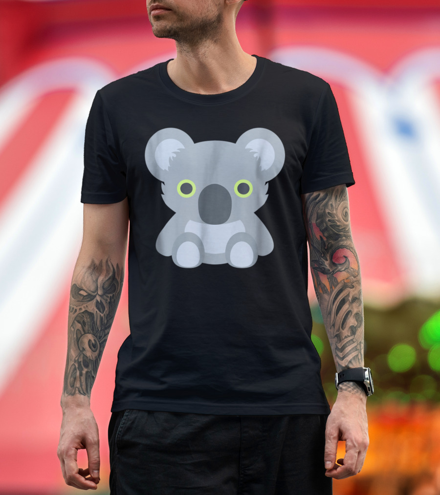 Cute Baby Koala Emoji Cartoon Bear with Big Eyes T-Shirt