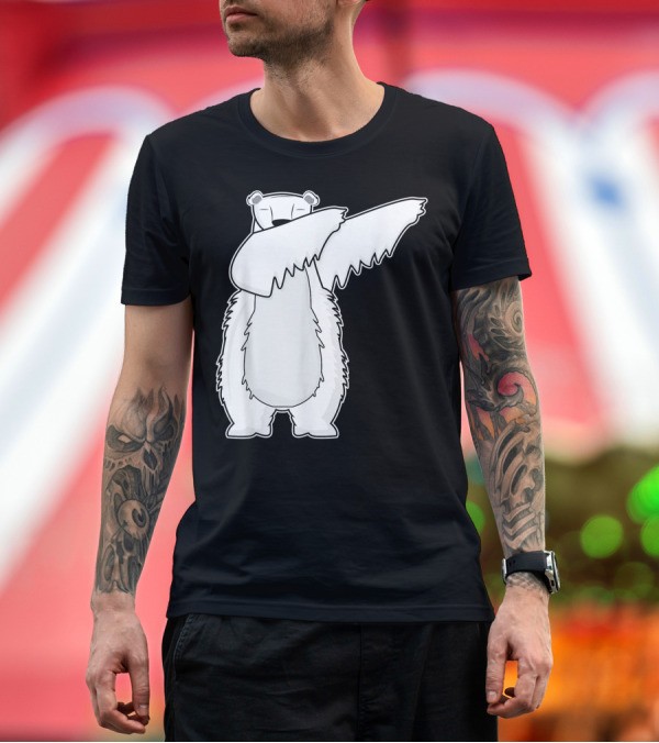 Premium T-Shirt: Dabbing Polar Bear Dance Pose Iconic Fun T-Shirt Dabbing Polar Bear Dance Pose Iconic Fun T-Shirt