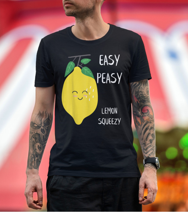 Premium T-Shirt: Easy Peasy Lemon Squeezy Happy Summertime Lover T-Shirt Easy Peasy Lemon Squeezy Happy Summertime Lover T-Shirt