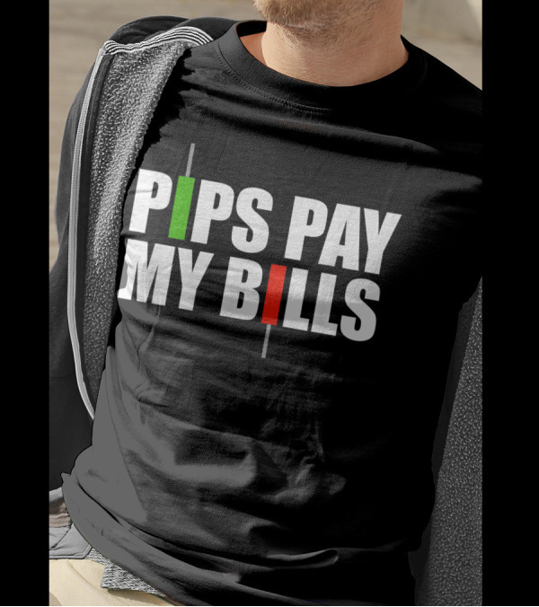 Pips Pay My Bills Forex Trader Iconic Candlestick T-Shirt