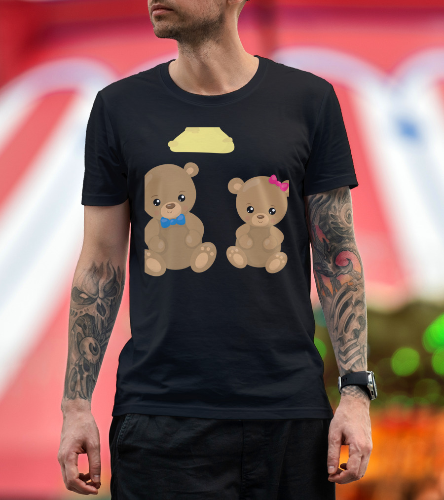 Goldilocks And The Three Bears Cute Bear Characters With Bow Tie And Bow T-Shirt