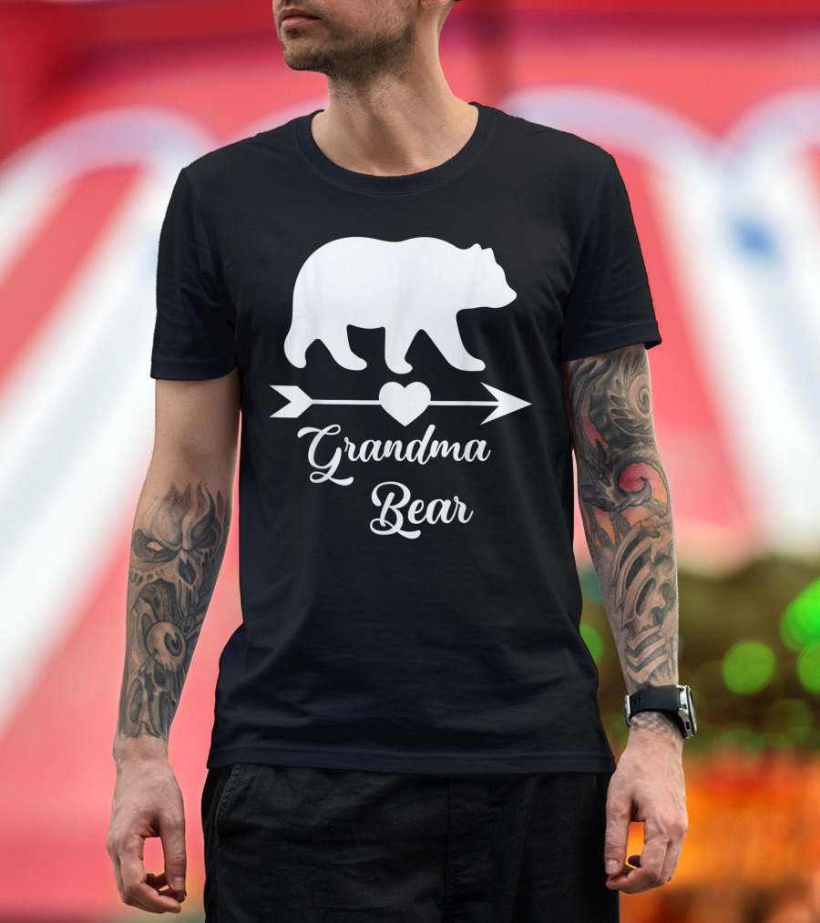 Grandma Bear Heart Arrow T-Shirt