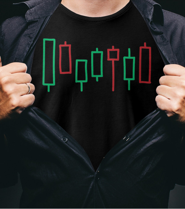 Hand Drawn Stock Forex Market Chart Outline Candlestick Trader T-Shirt