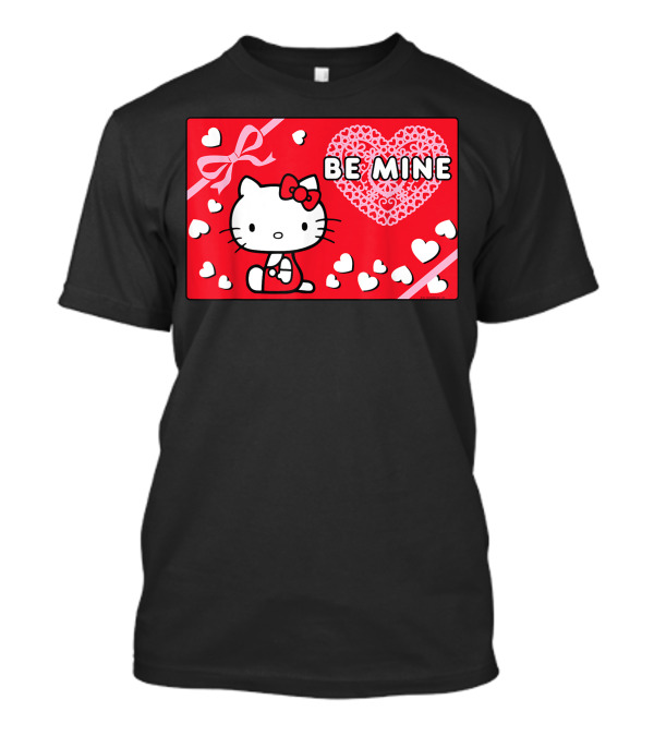 Hello Kitty Be Mine Valentines Day Hearts And Bow T-Shirt
