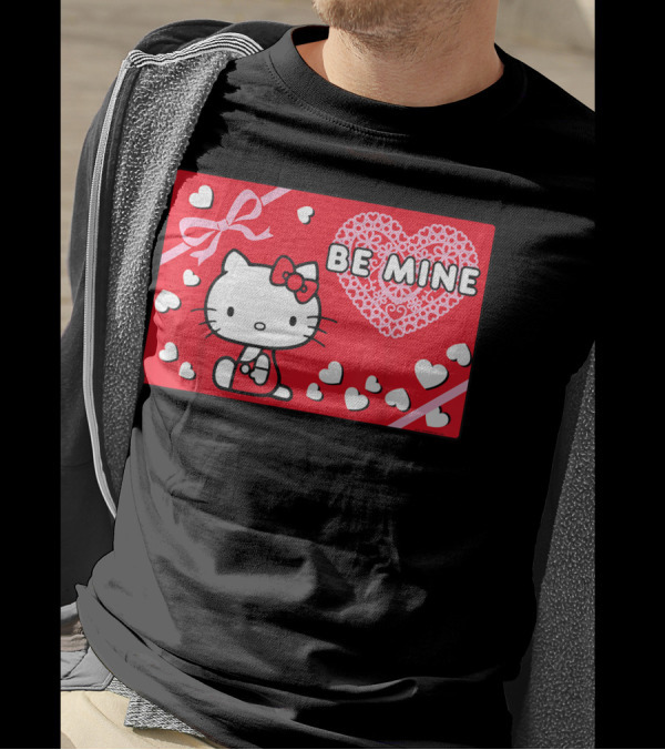 Hello Kitty Be Mine Valentines Day Hearts And Bow T-Shirt