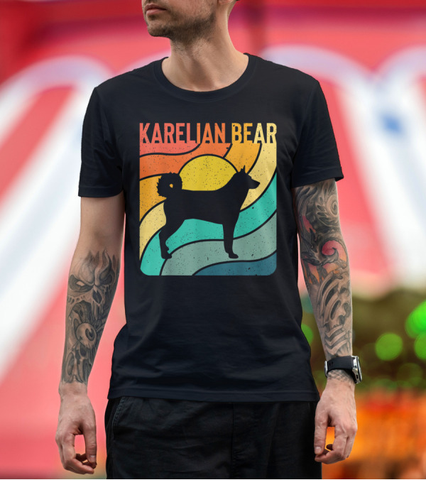 Premium T-Shirt: Karelian Bear Vintage Retro Dog T-Shirt Karelian Bear Vintage Retro Dog T-Shirt