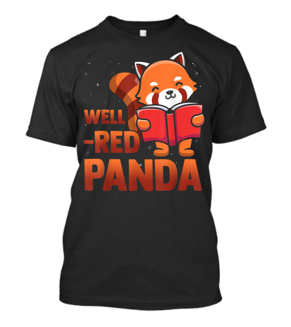 Well-Read Red Panda Book Nerd Standout T-Shirt