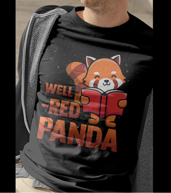 Well-Read Red Panda Book Nerd Standout T-Shirt