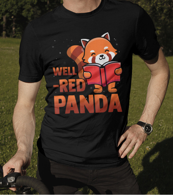 Well-Read Red Panda Book Nerd Standout T-Shirt