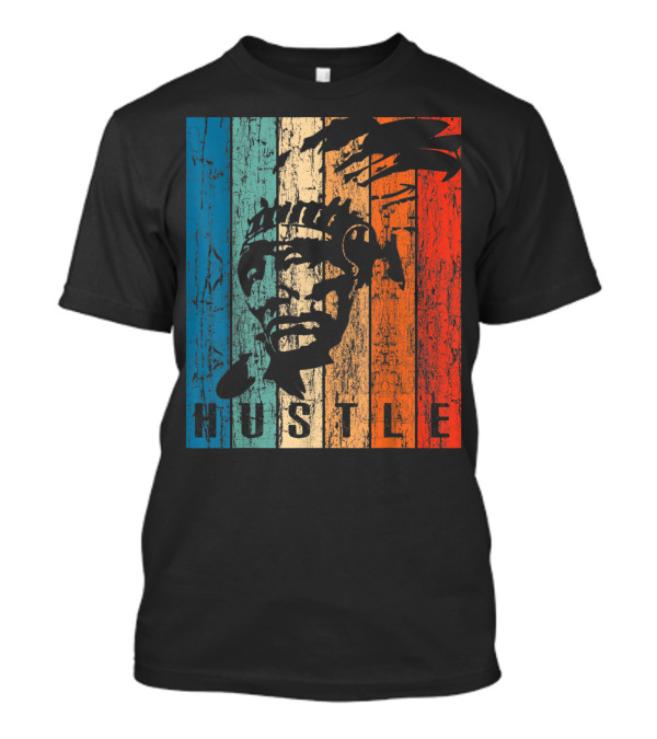 Hustle Native American Rustic Red Blue Texture T-Shirt