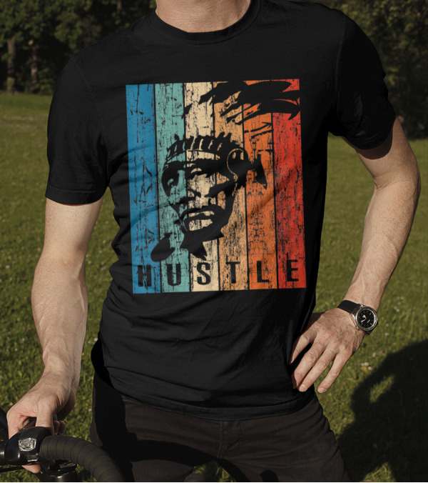 Hustle Native American Rustic Red Blue Texture T-Shirt