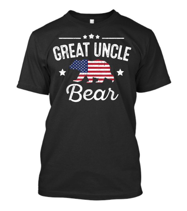 Great Uncle Bear Patriotic American Flag Stars 4th Of July T-Shirt
