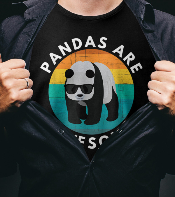 Pandas Are Awesome Cute Panda Bear Wearing Sunglasses T-Shirt