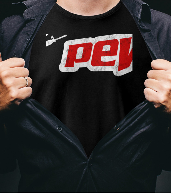 Pew Pew AR15 Rifle Gun Support 223 556 Bear Arms T-Shirt