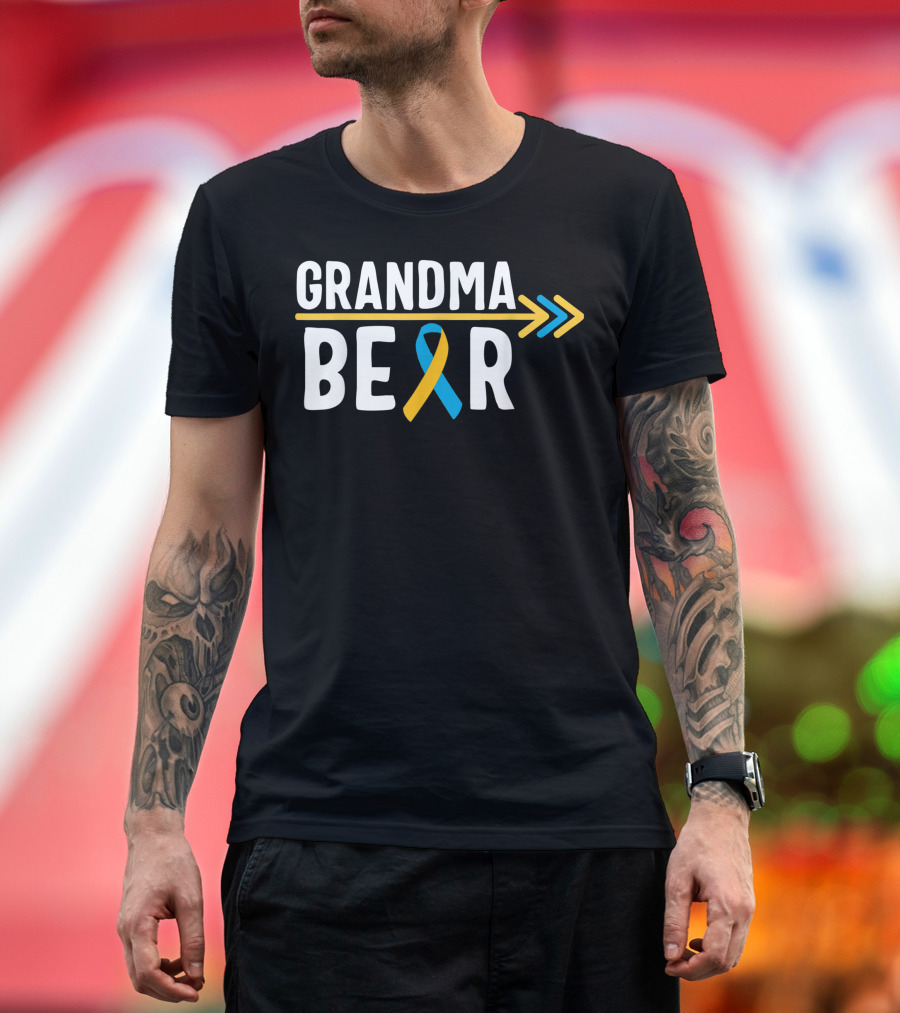 Grandma Bear Trisomy Down Syndrome Warrior Awareness T-Shirt