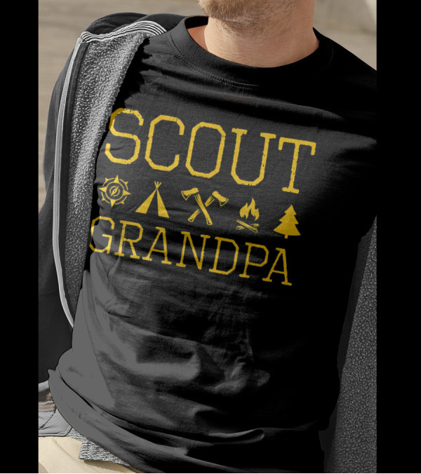 Scout Grandpa Camping Symbols Outdoor Enthusiast T-Shirt