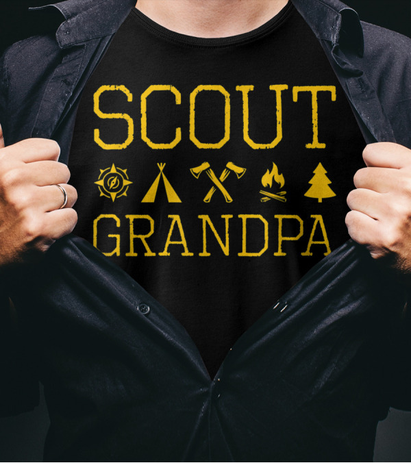 Scout Grandpa Camping Symbols Outdoor Enthusiast T-Shirt