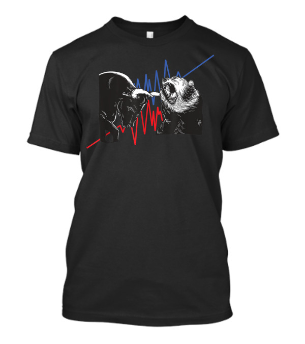 Bull And Bear Stock Market Trading Day Trader Options Investor T-Shirt