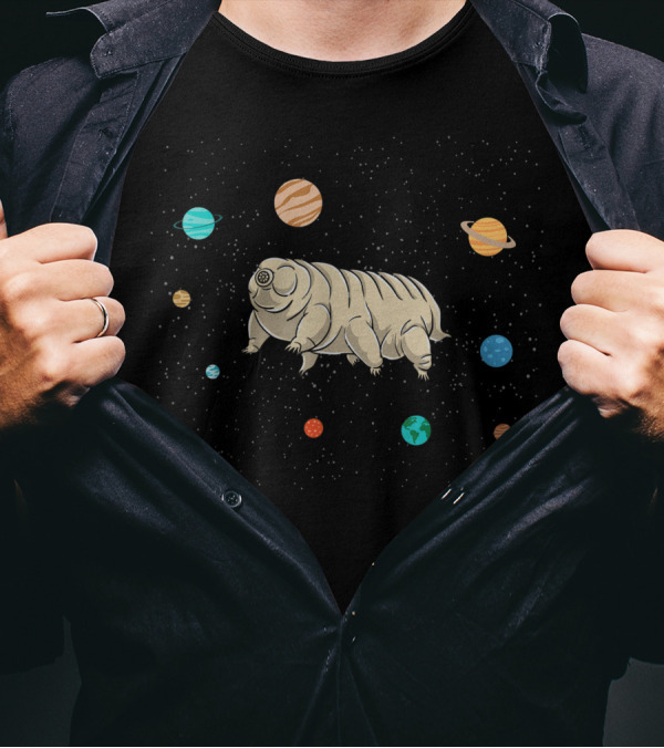 Tardigrade Among Planets Space Microbiologist Extraterrestrial Exploration T-Shirt