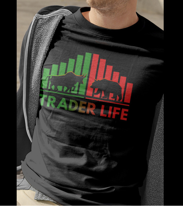 Trader Life Bulls And Bears Stock Market Trading Investors T-Shirt