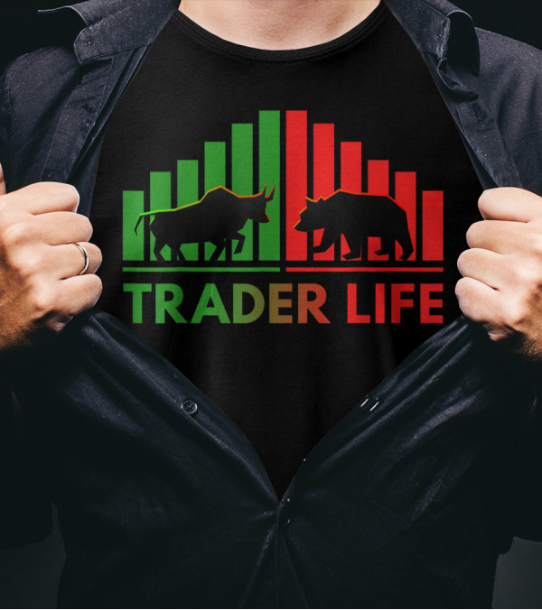 Trader Life Bulls And Bears Stock Market Trading Investors T-Shirt