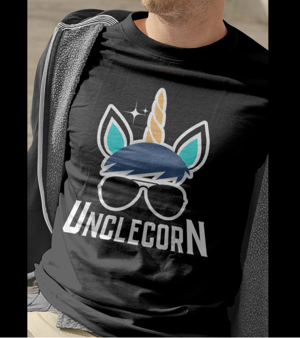 Unclecorn Unicorn Uncle Uncles Day Cool Shades And Horn T-Shirt