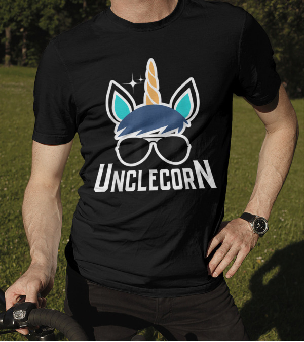 Unclecorn Unicorn Uncle Uncles Day Cool Shades And Horn T-Shirt