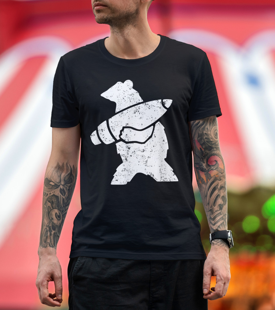 Wojtek The Bear Corporal Iconic Silhouette with Artillery Shell T-Shirt