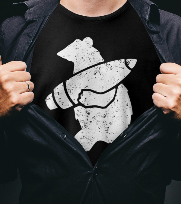 Wojtek The Bear Corporal Iconic Silhouette With Artillery Shell T-Shirt