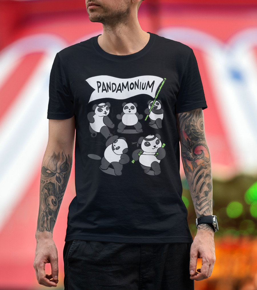 Pandamonium Dancing Bear Panda Group T-Shirt