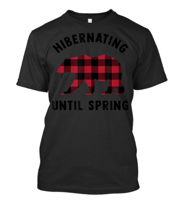 Hibernating Until Spring Buffalo Plaid Polar Bear T-Shirt