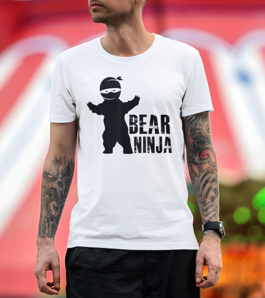 Bear Ninja Silhouette Image T-Shirt
