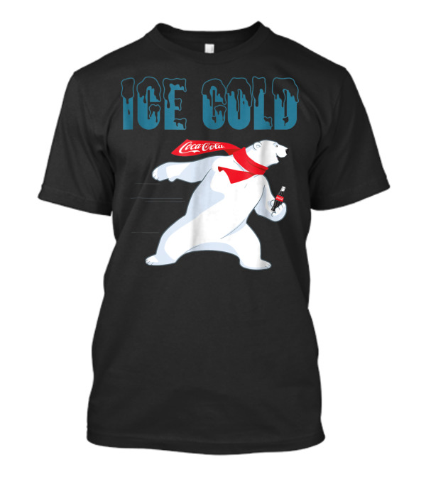 Coca Cola Ice Cold Polar Bear Holding Coke Bottle T-Shirt
