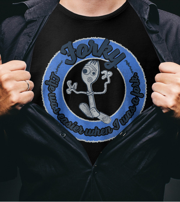 Disney Pixar Toy Story 4 Forky Life Was Easier When I Was A Fork T-Shirt