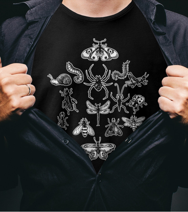 Bug Bug Lover Insect Snail Spider Dragonfly Beetle Ladybug Moth T-Shirt
