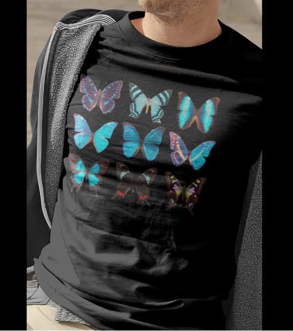 Butterfly Lover Colorful Butterflies Entomologist Science Collection T-Shirt