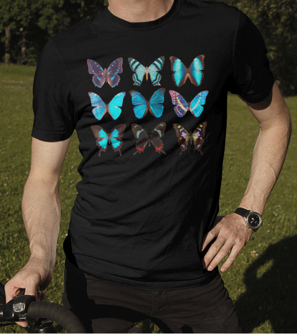 Butterfly Lover Colorful Butterflies Entomologist Science Collection T-Shirt