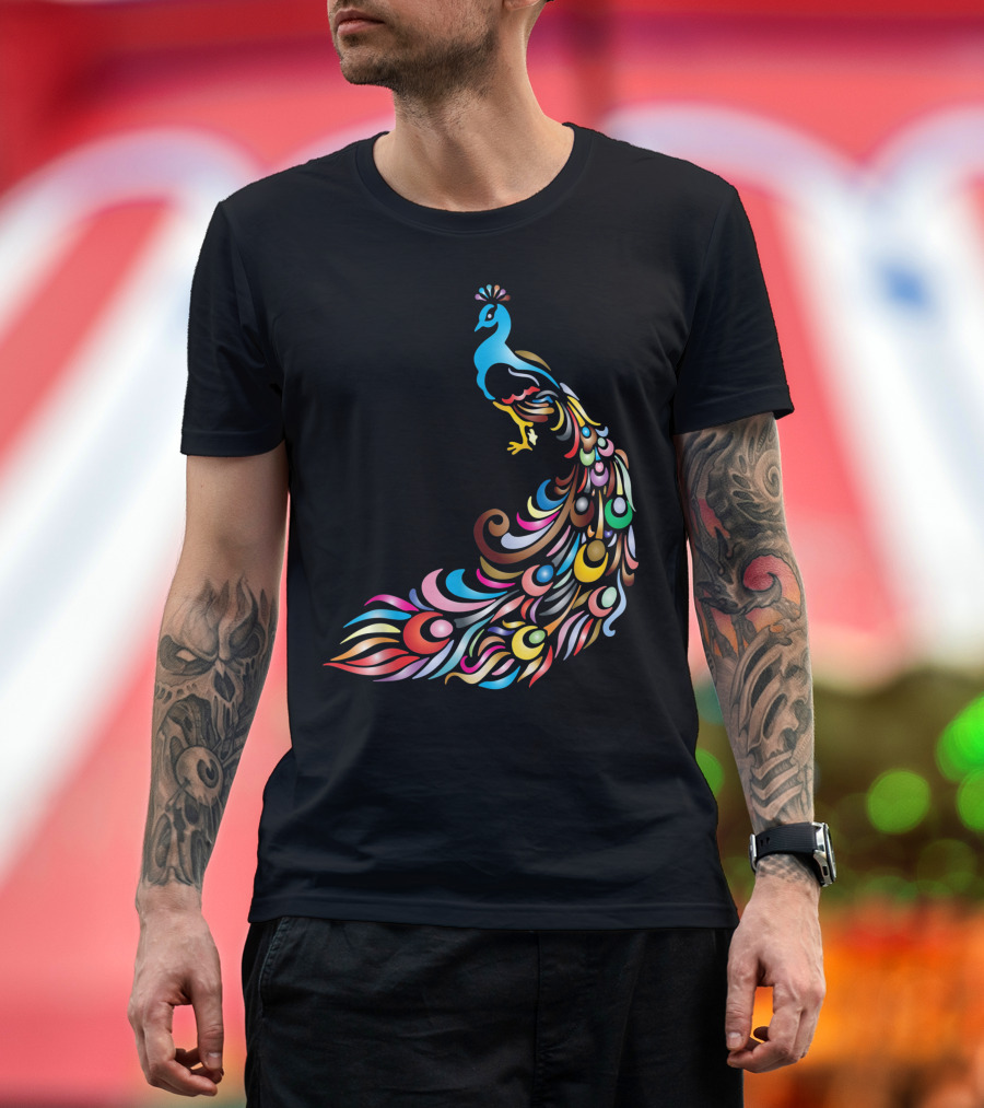 Vibrant Colorful Peacock For Parties And Bird Lovers T-Shirt