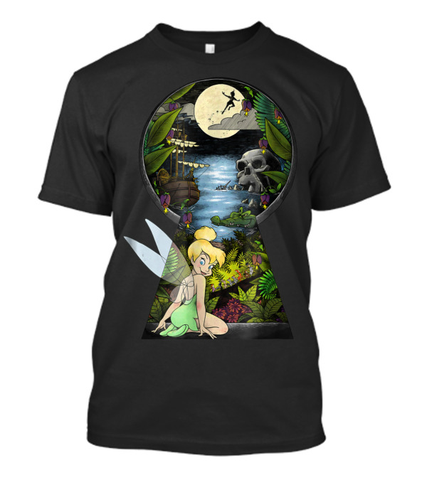 Disney Peter Pan Tinkerbell Keyhole Skull Island Moonlit Adventure T-Shirt