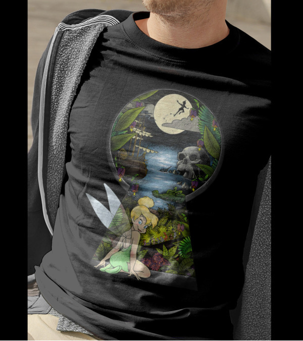 Disney Peter Pan Tinkerbell Keyhole Skull Island Moonlit Adventure T-Shirt