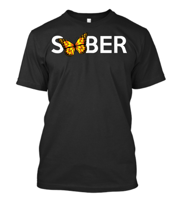 Sober Spring Butterfly Alcoholics Anonymous 12 Step Transformation T-Shirt