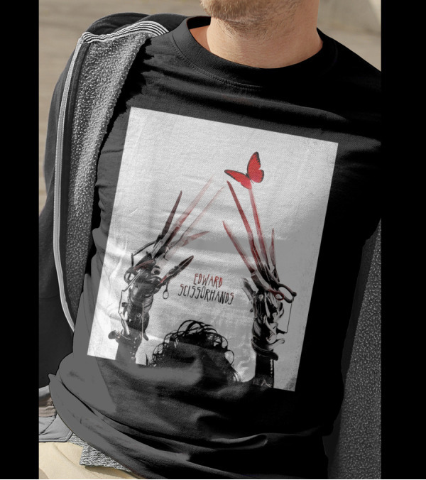 Edward Scissorhands Red Butterfly Iconic Movie T-Shirt
